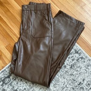 Brown leather pants